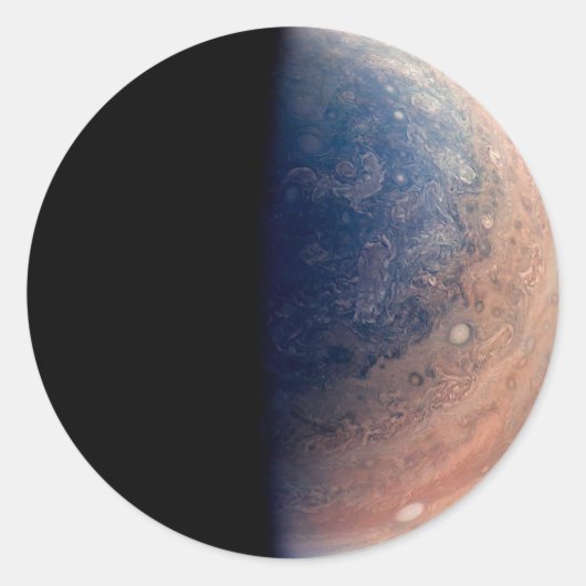 Noordpool van Jupiter afbeelding van Juno Ronde Sticker (Voorkant)