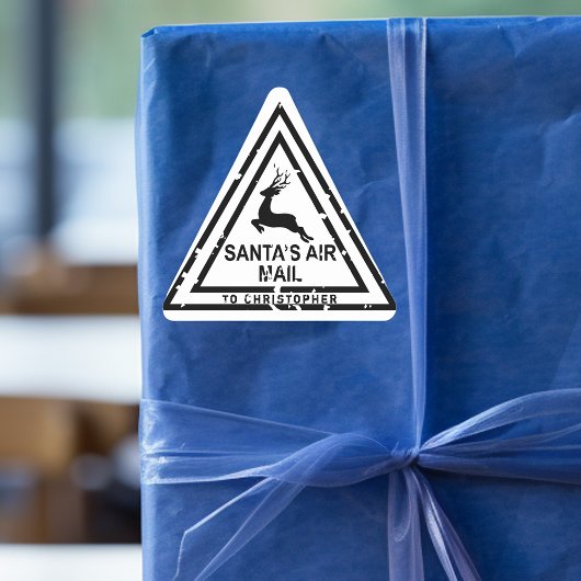 Noordpool Van Kerstman Postzegel Luchtpost Sticker