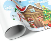 Noordpool van Santa Voeg kindernaam toe Cadeaupapier (Rol Hoek)