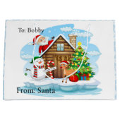 Noordpool van Santa Voeg kindernaam toe Groot Cadeauzakje (Voorkant)