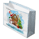 Noordpool van Santa Voeg kindernaam toe Groot Cadeauzakje (Voorkant Gekanteld)