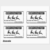 Noordpool vanaf Santa postage Rechthoekige Sticker (Vel)