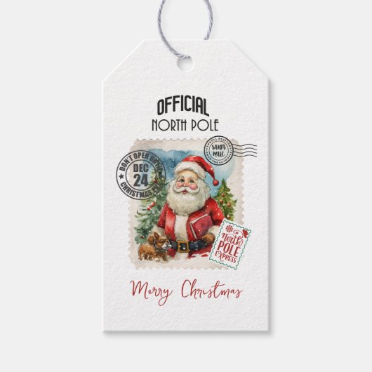 Noordpool Vintage Santa Custom Gift Labels Cadeaulabel (Voorkant)