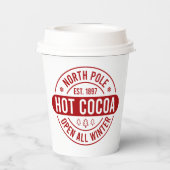 Noordpool warme cacao Kerstmis Papieren Bekers (Achterkant)