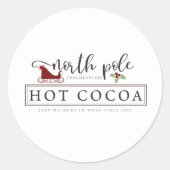 Noordpool warme cacao ronde sticker (Voorkant)