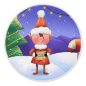 Noordpool Wensen Elf Keramische Knop (Voorkant)
