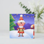 Noordpool Wensen Elf Kerstkaart (Staand voorkant)