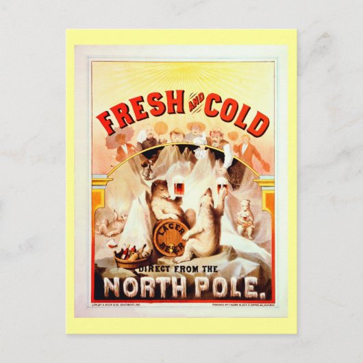 Noordpoolbier, vers en koud Briefkaart (Voorkant)