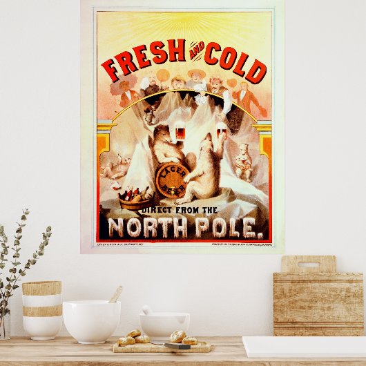 Noordpoolbier, vers en koud Poster (Keuken)