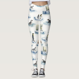 Noordpooldieren naadloos patroon leggings
