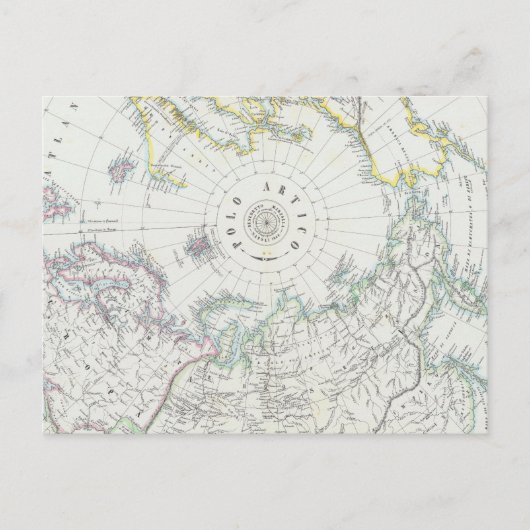 Noordpoolgebied, noordelijk halfrond briefkaart (Voorkant)