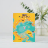 Noordpoolgebied noordpoolkaart briefkaart (Staand voorkant)