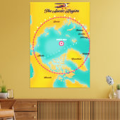 Noordpoolgebied noordpoolkaart canvas afdruk (Insitu (Woonkamer))