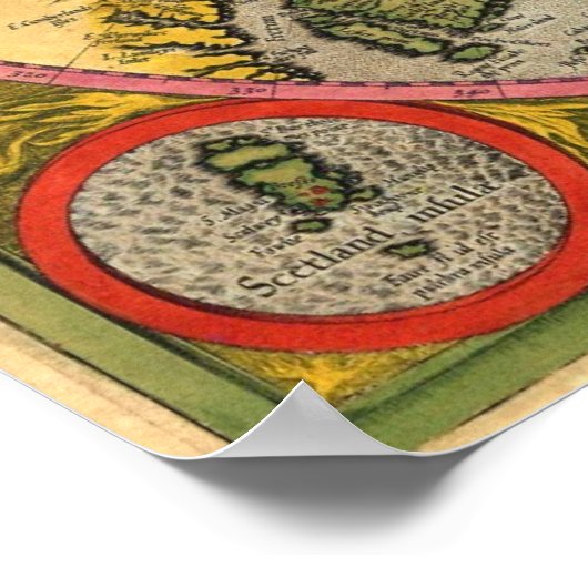 Noordpoolkaart door Mercator Poster (Hoek)