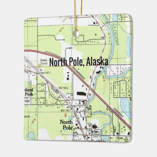 Noordpoolkaart Keramisch Ornament (Links)