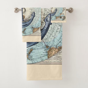 Noordpoolkaart - Nautisch anker Bad Handdoek