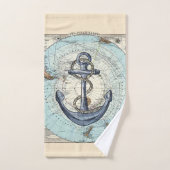  Noordpoolkaart - Nautisch anker Bad Handdoek (Handdoek)