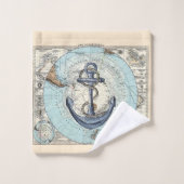  Noordpoolkaart - Nautisch anker Bad Handdoek (Wasdoekje)
