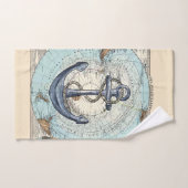  Noordpoolkaart - Nautisch anker Bad Handdoek (Handdoek)