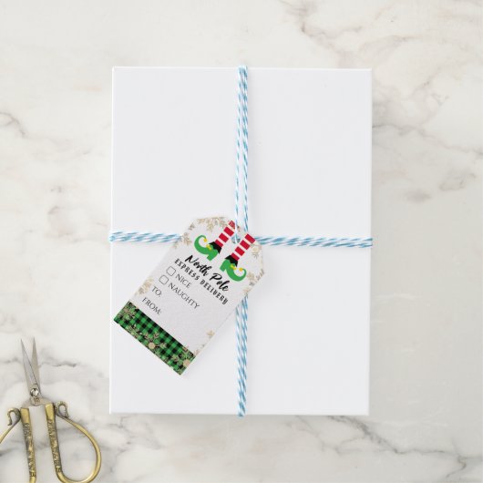 Noordpoolkerst Cadeaulabel (Met Touw)