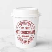 Noordpoolkerst warme chocolade papieren bekers (Voorkant)
