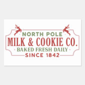 Noordpoolkoekje kerst rechthoekige sticker (Voorkant)