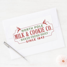 Noordpoolkoekje kerst rechthoekige sticker