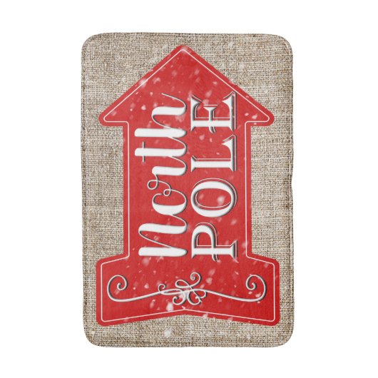 Noordpoolrode Pijl Rustige kerstfeestdag Badmat (Voorkant Verticaal)