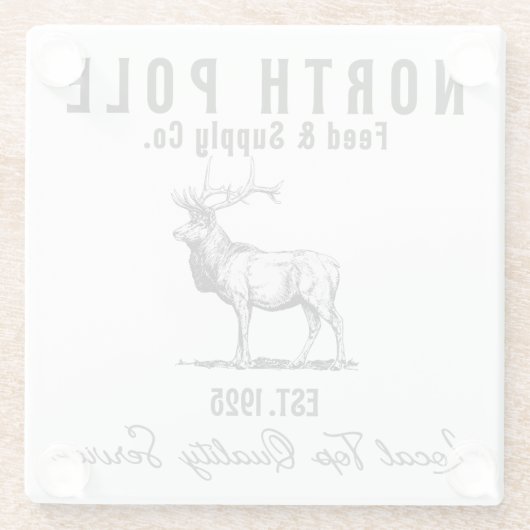 Noordpoolvoer en -voorziening Co. Glazen Onderzetter (Achterkant)