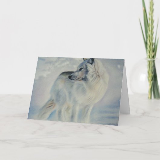 "NoordpoolWolf in de Winter " Feestdagen Kaart (Voorkant)