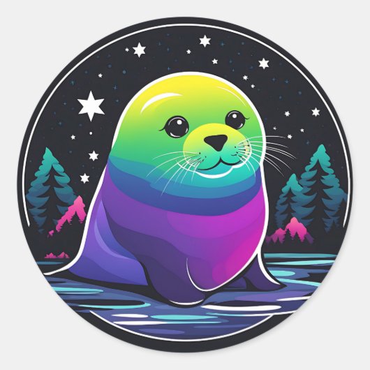 Noordpoolzeehond Ronde Sticker (Voorkant)