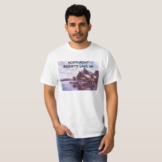 Noordpunt, Raquette Lake, NY T-shirt (Voorkant volledig)