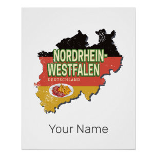 Noordrijn-Westfalen Duitsland Retro NRW Souvenir Perfect Poster