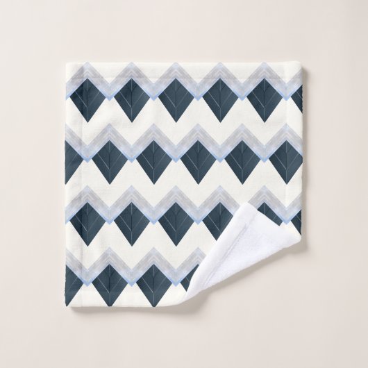 Noords Blauw Chevron Patroon Bad Handdoek (Wasdoekje)