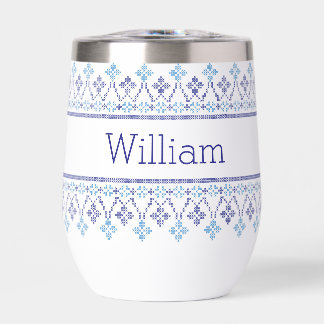 Noords Borduurpatroon Wijn Tumbler