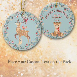Noords herten- en berenkran Christmas Keramisch Ornament