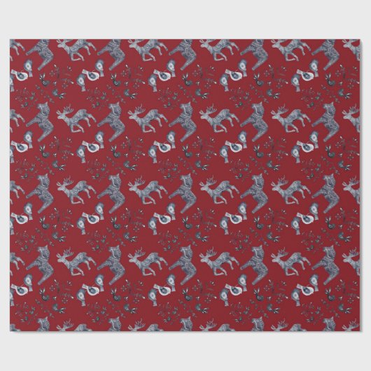 Noords kerstklooster cadeaupapier (Vlak)