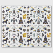 Noords kerstpapier cadeaupapier (Vlak)