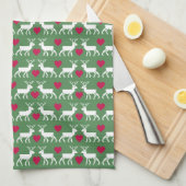 Noords Rendier & Hartjes Patroon Theedoek (Quarter Fold)