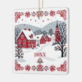 Noords Scandinavisch dorp Keramisch Ornament (Links)