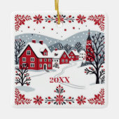 Noords Scandinavisch dorp Keramisch Ornament (Voorkant)