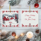 Noords Scandinavisch dorp Keramisch Ornament