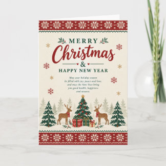 Noords Scandinavisch Kerstmis en Nieuwjaar Kaart