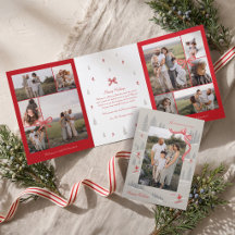 Noordse Alpiene Rode Strik Foto Collage Kerstmis