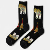 Noordse artistieke kerstbomen Golden Beer sterren Sokken (Links)