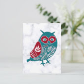  noordse blauwe boomkorren op marmer briefkaart (Staand voorkant)