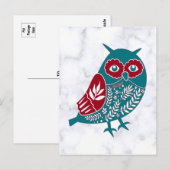  noordse blauwe boomkorren op marmer briefkaart (Voorkant / Achterkant)