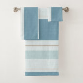 Noordse Blauwe Horizon Streep Bad Handdoek (Insitu)