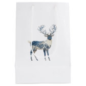 Noordse Blauwe Witte Hert Kerst Medium Cadeauzakje (Achterkant)