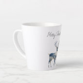 Noordse Blauwe Witte Herten Kerst Latte Mok (Linkerhoek)